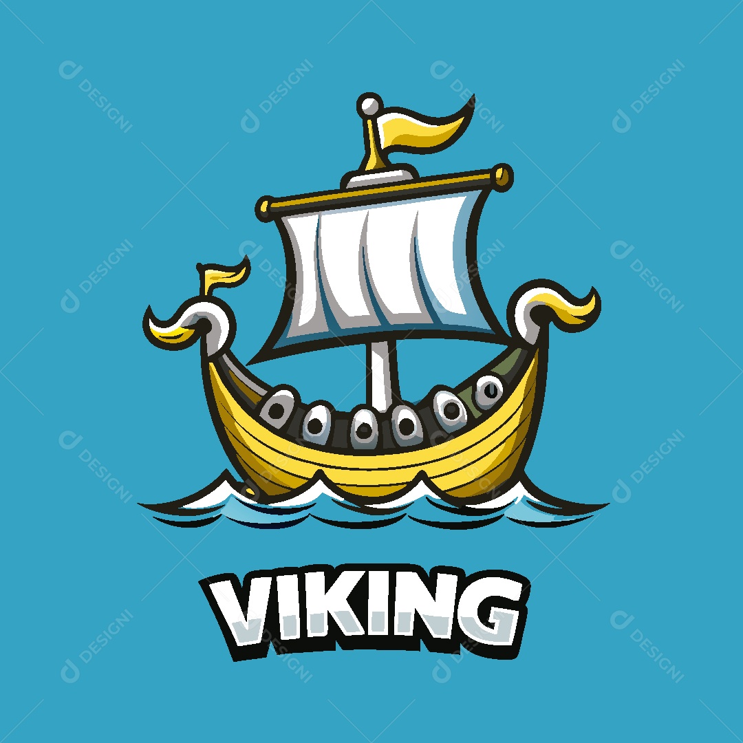 Viking Mascote Ilustração Vetor EPS