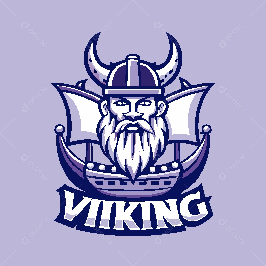 Viking Mascote Ilustração Vetor EPS