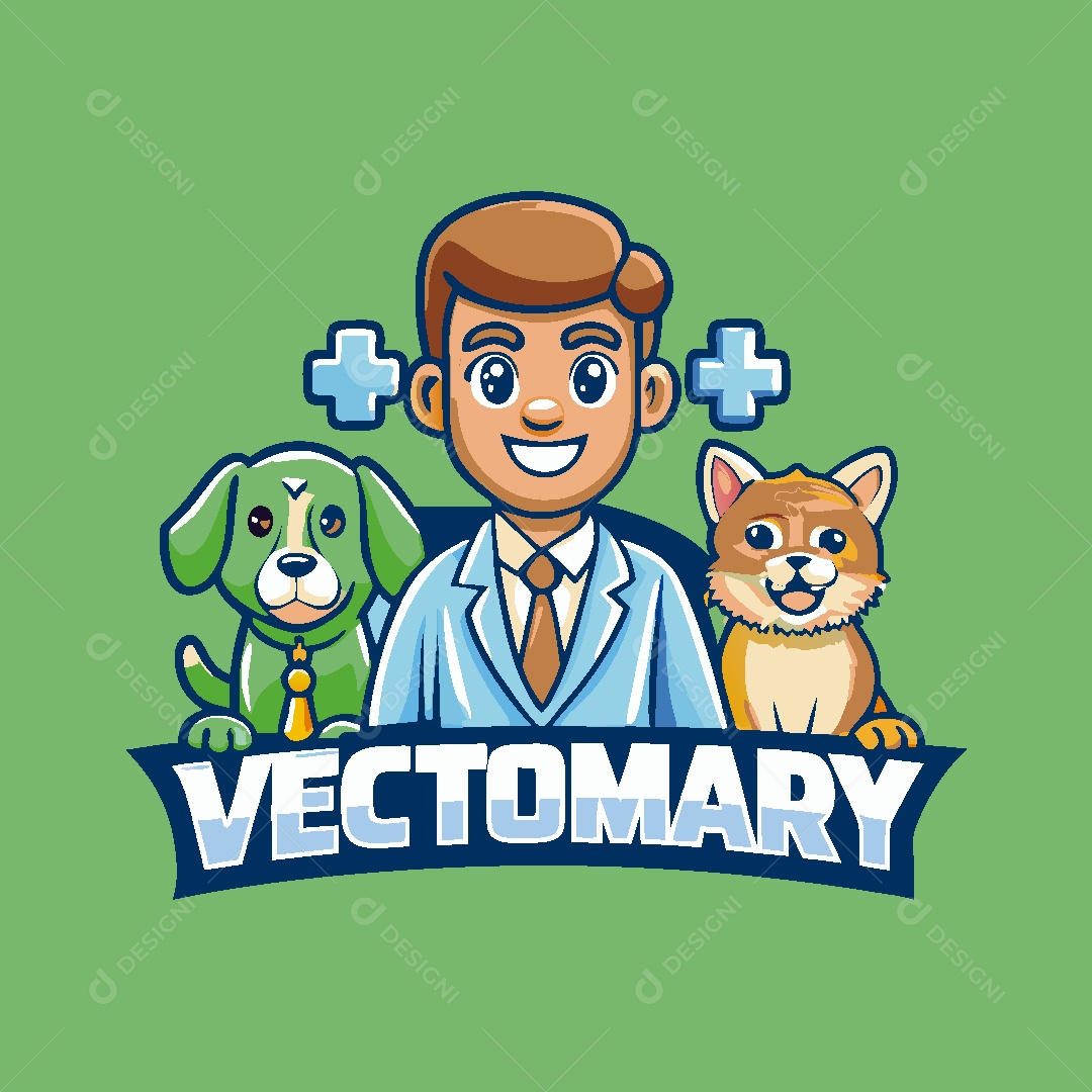 Veterinário Mascote Ilustração Vetor EPS
