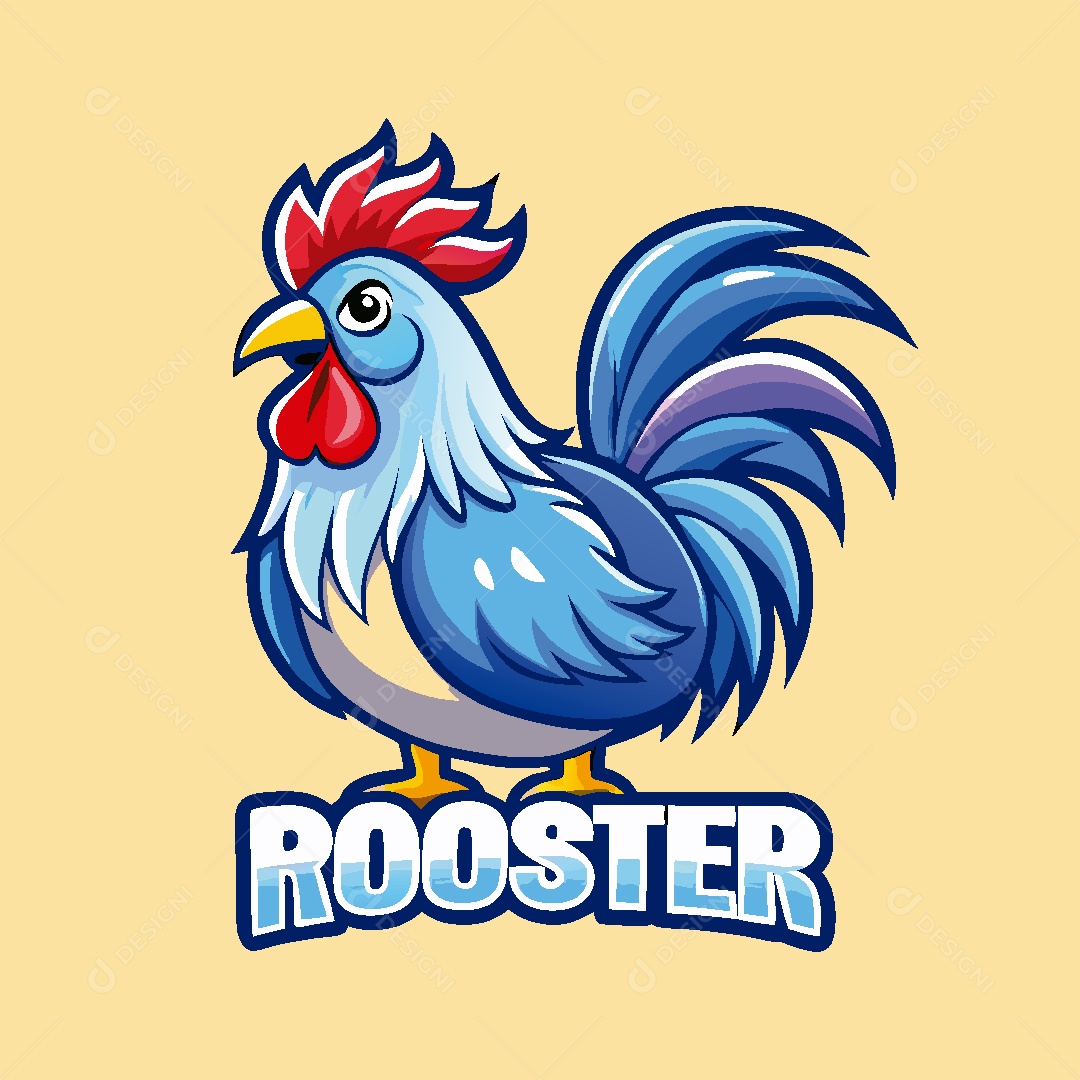 Galo Mascote Ilustração Vetor EPS