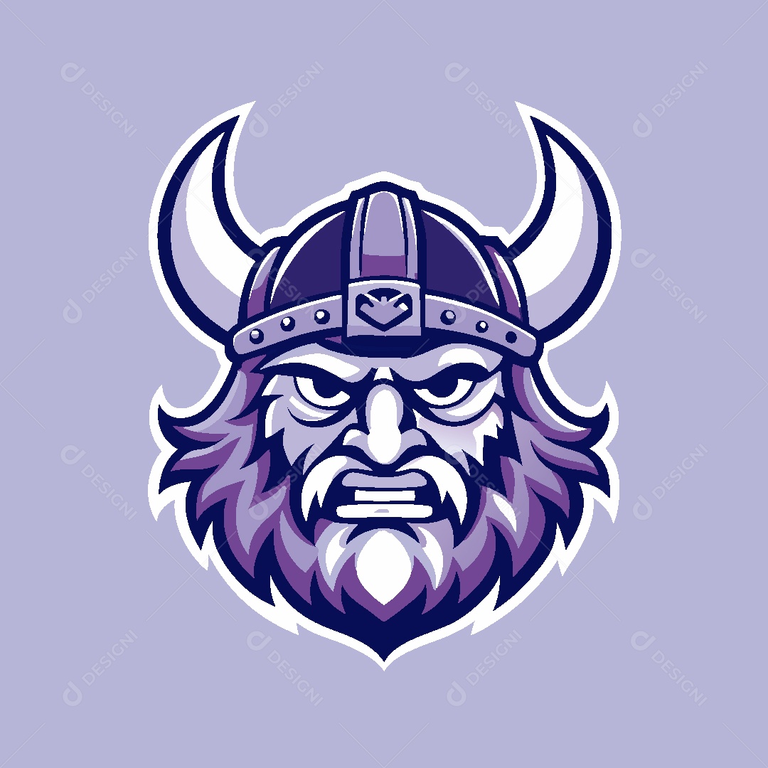 Viking Mascote Ilustração Vetor EPS