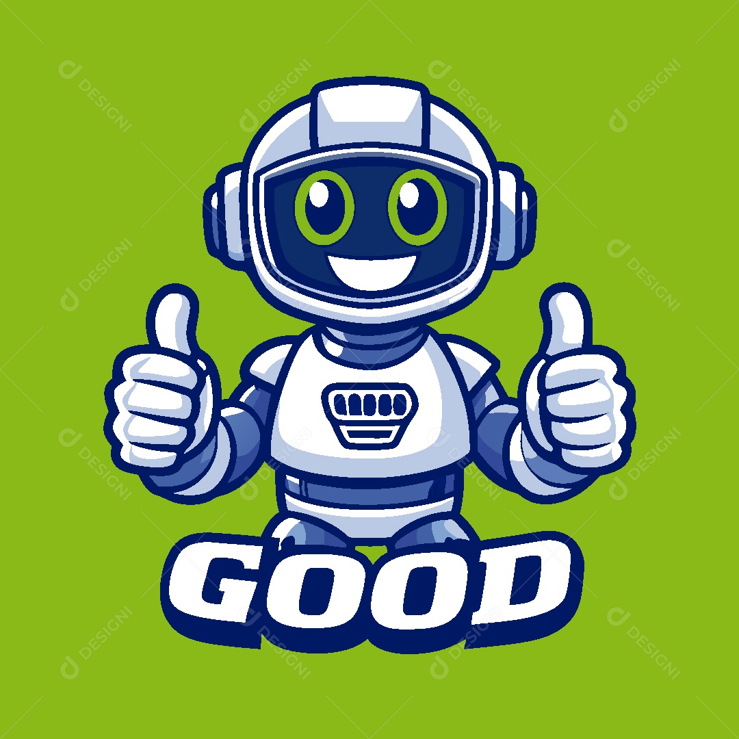 Robô Mascote Ilustração Vetor EPS