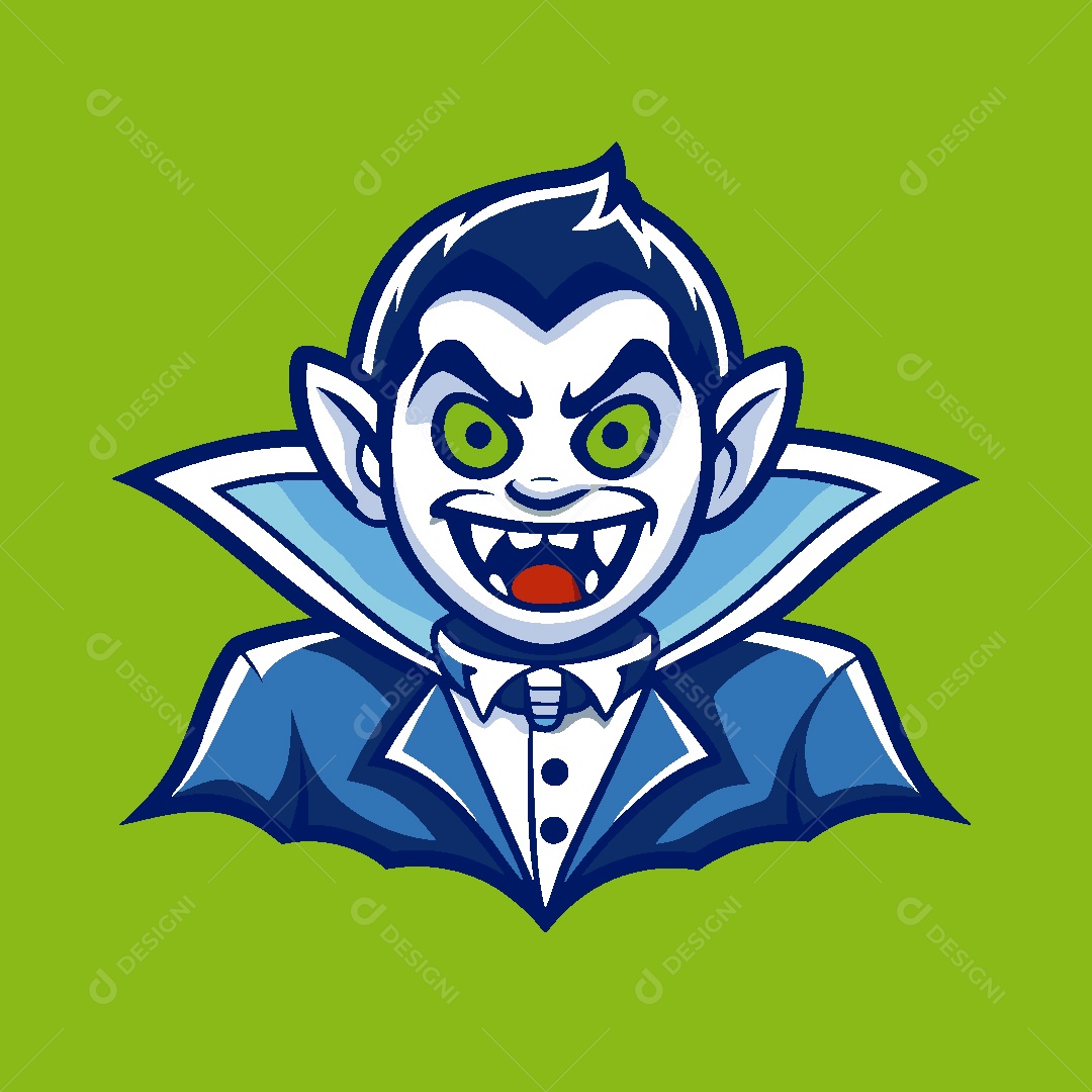 Vampiro Mascote Ilustração Vetor EPS