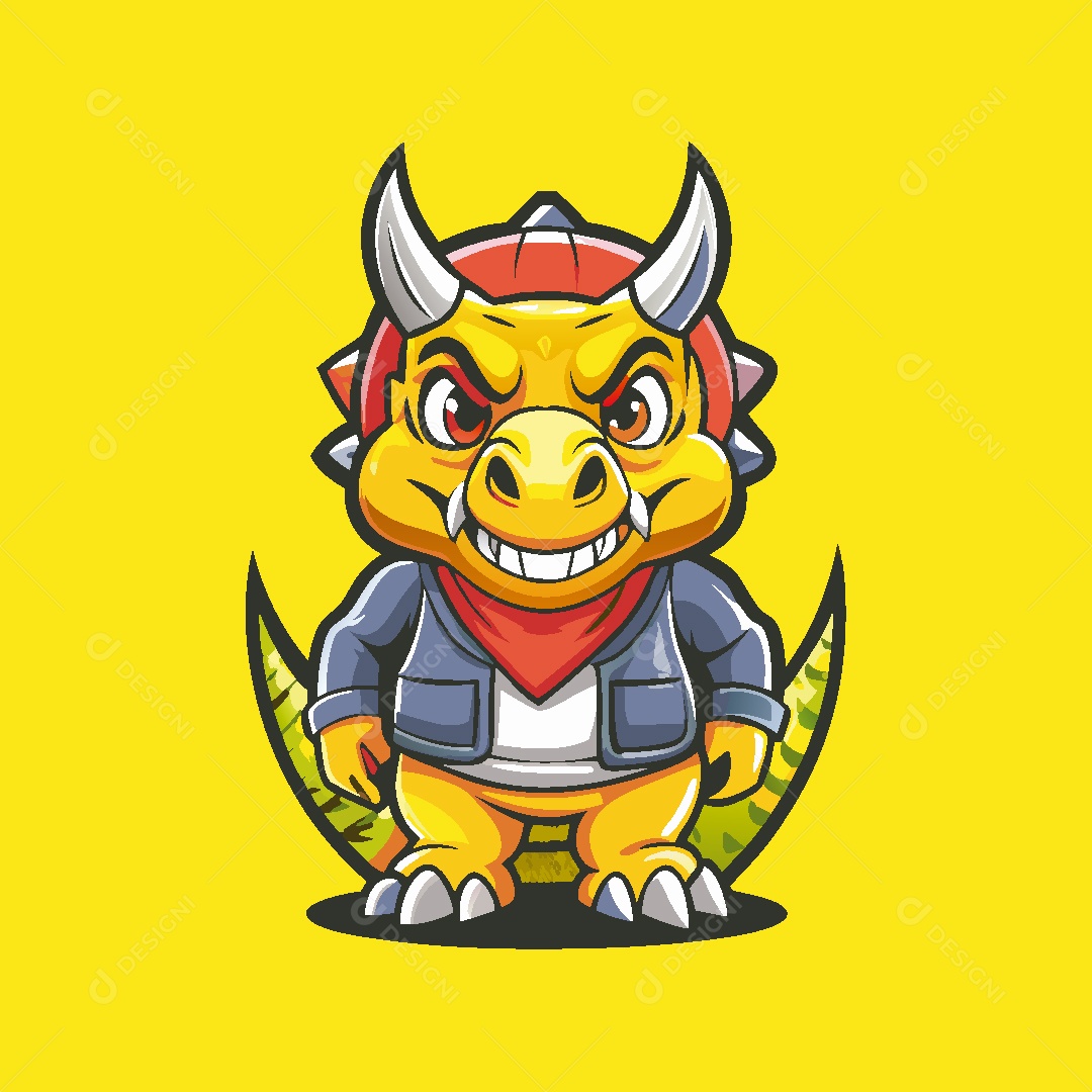 Dinossauro Mascote Ilustração Vetor EPS