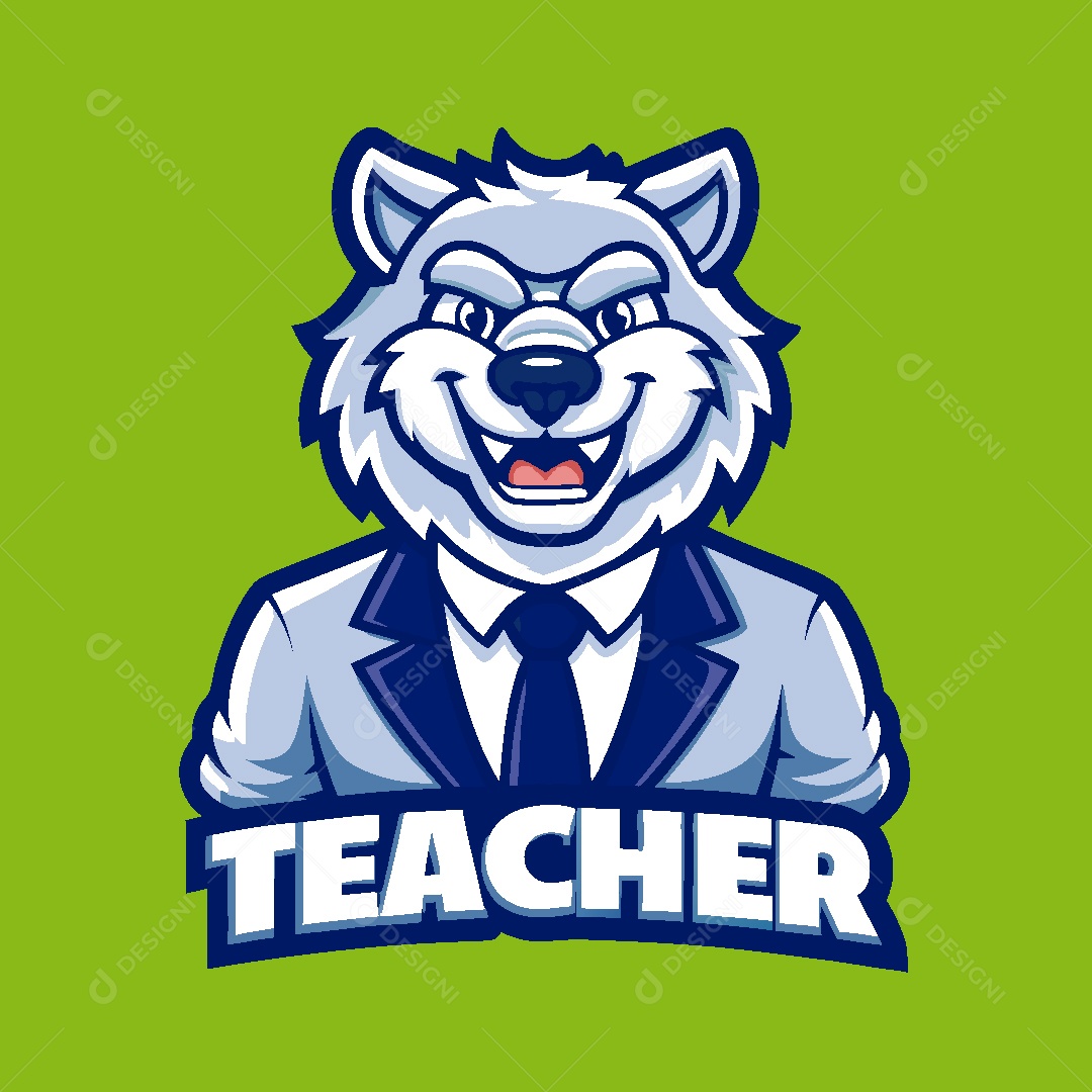 Lobo Mascote Ilustração Vetor EPS