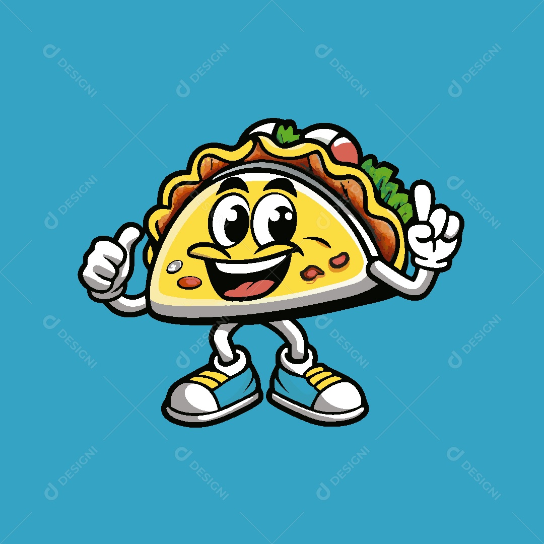 Taco Mascote Ilustração Vetor EPS