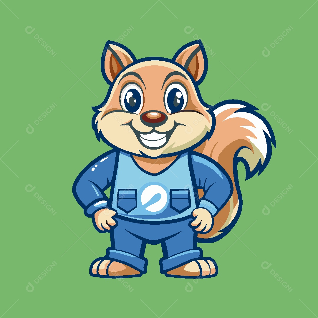 Esquilo Mascote Ilustração Vetor EPS