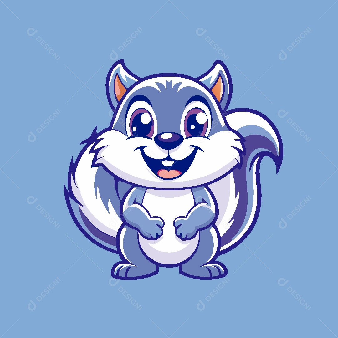 Esquilo Mascote Ilustração Vetor EPS