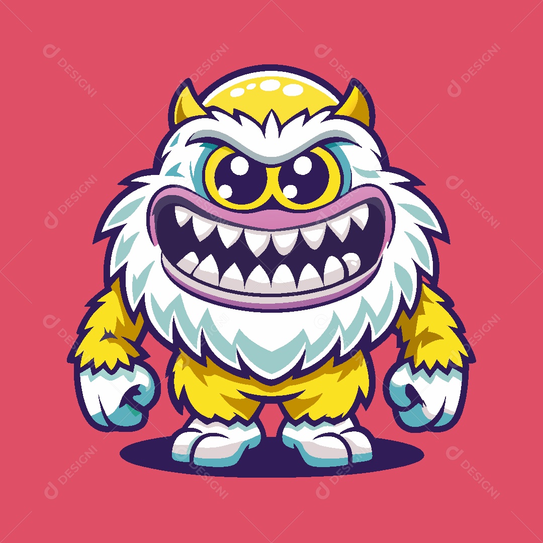 Monstro Mascote Ilustração Vetor EPS