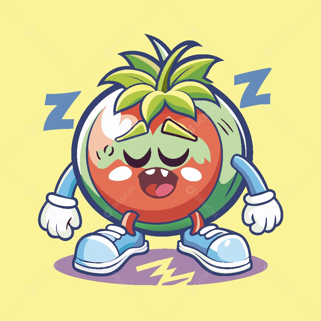 Tomate Mascote Ilustração Vetor EPS
