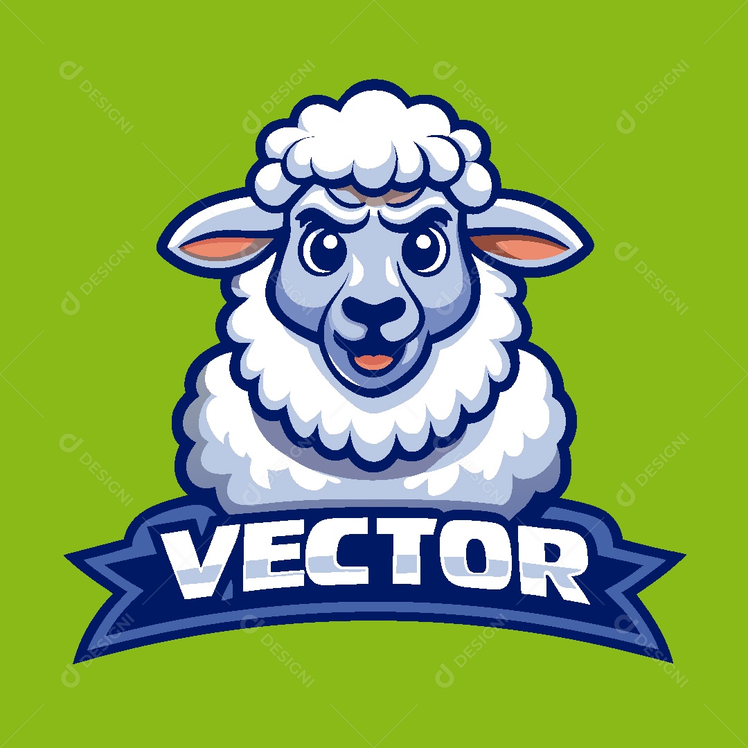 Ovelha Mascote Ilustração Vetor EPS