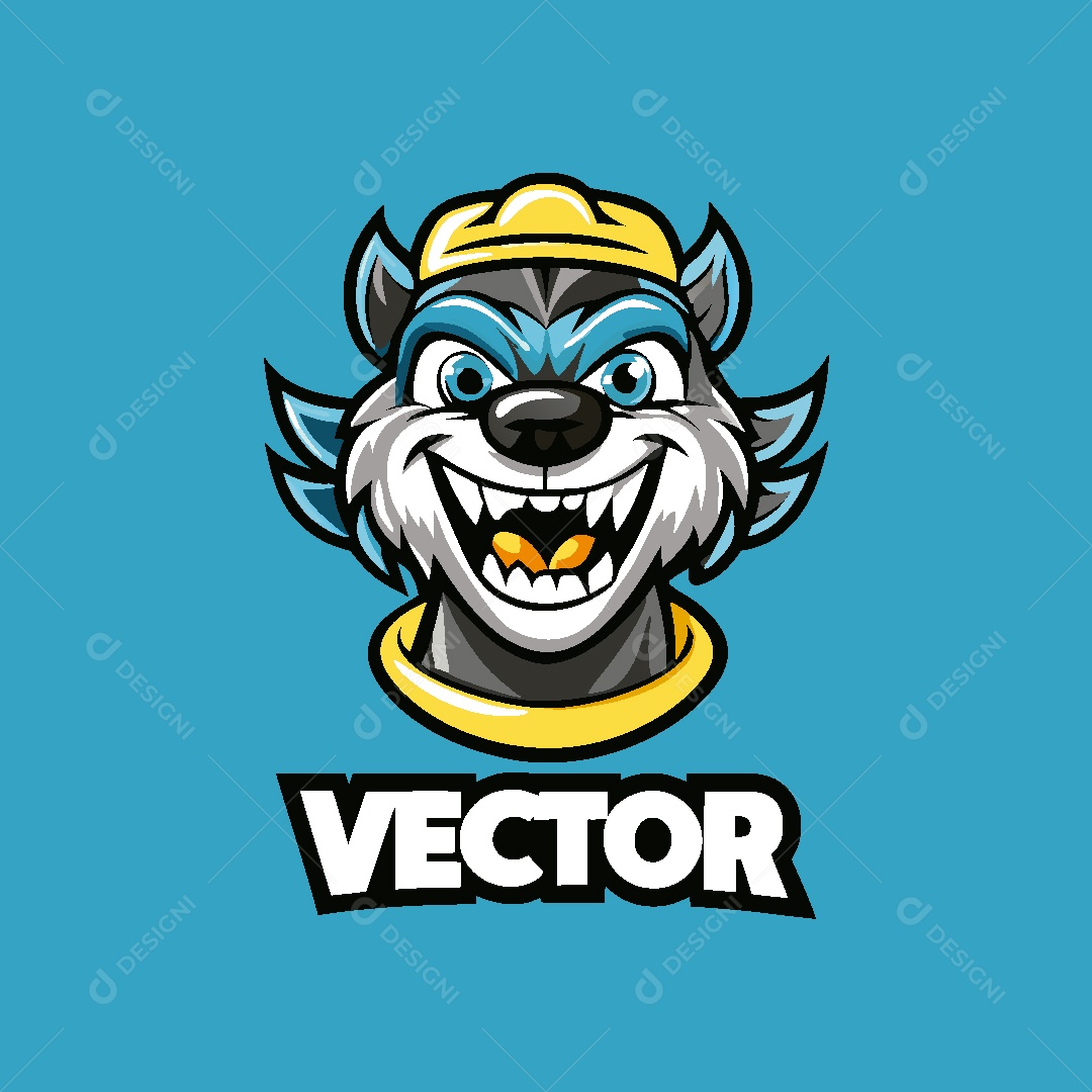 Lobo Mascote Ilustração Vetor EPS
