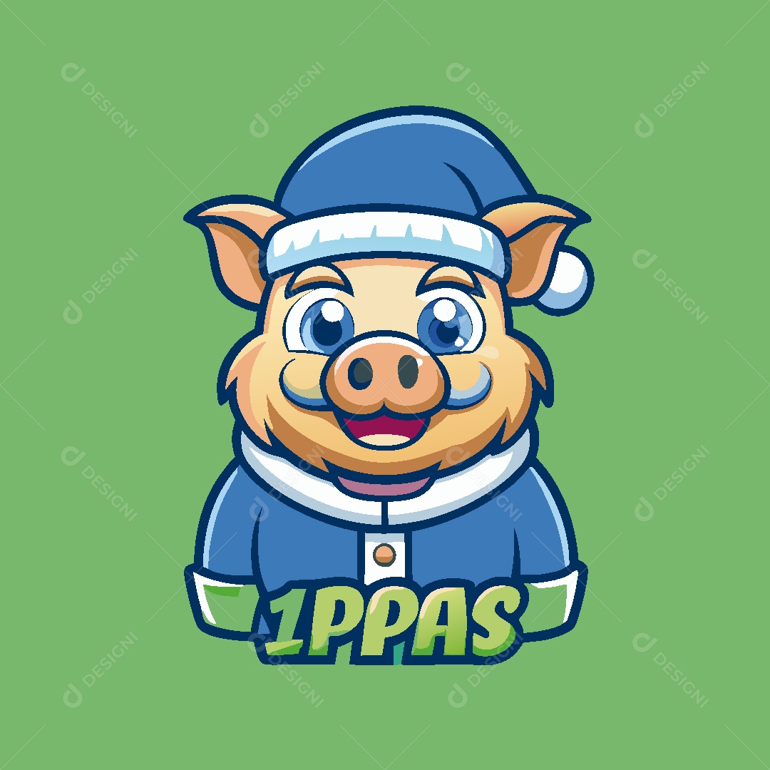 Porcos Mascote Ilustração Vetor EPS