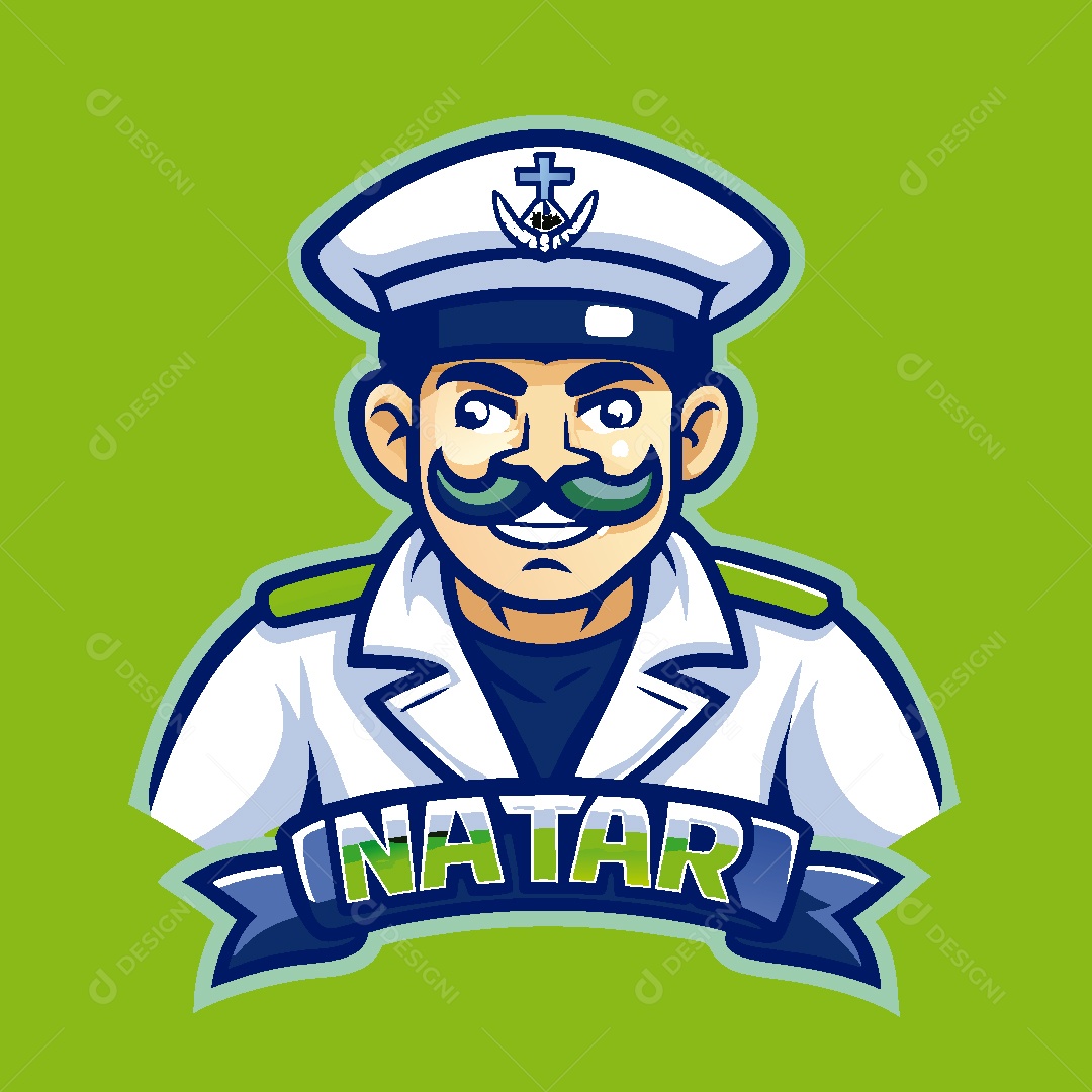 Marinheiro Mascote Ilustração Vetor EPS