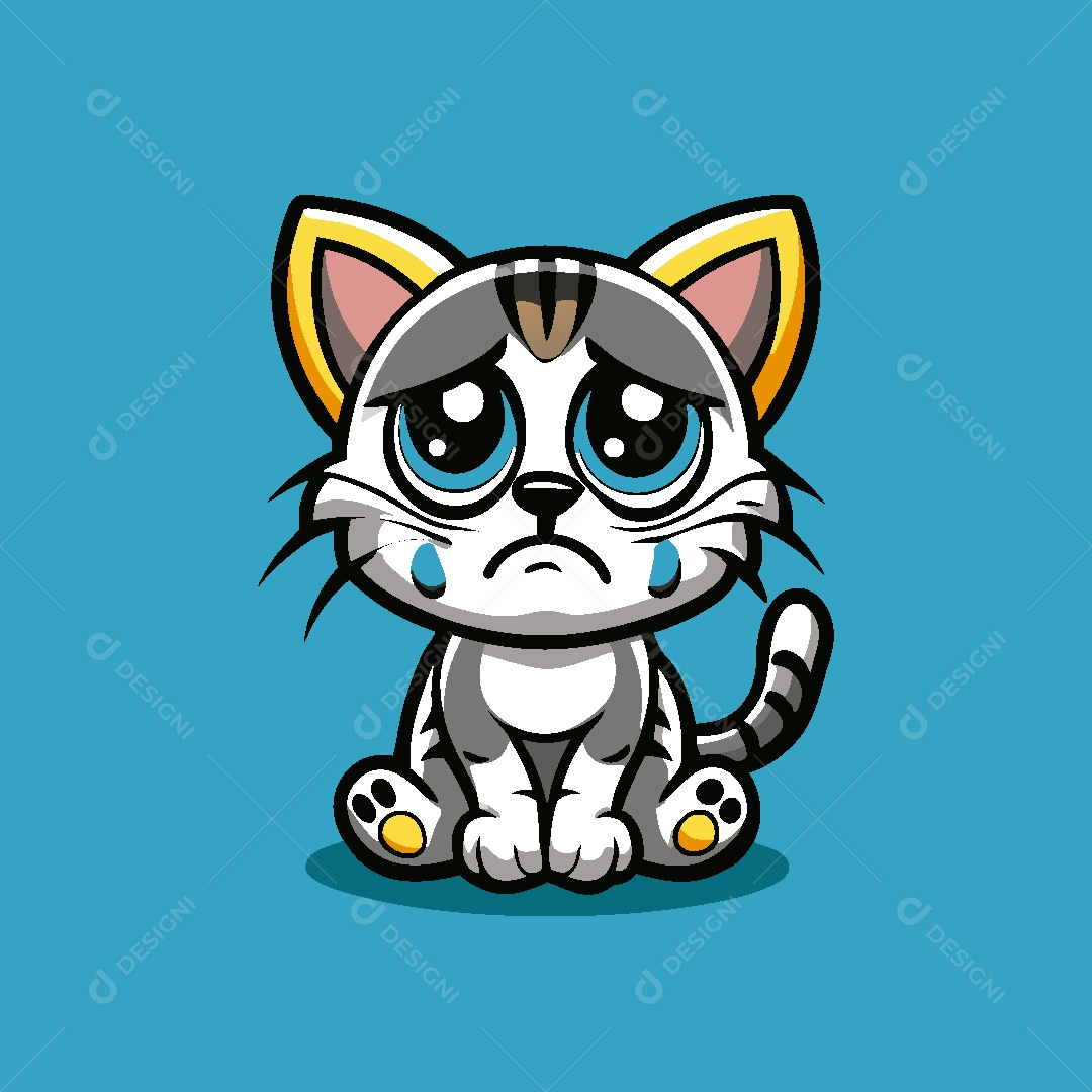Gato Mascote Ilustração Vetor EPS