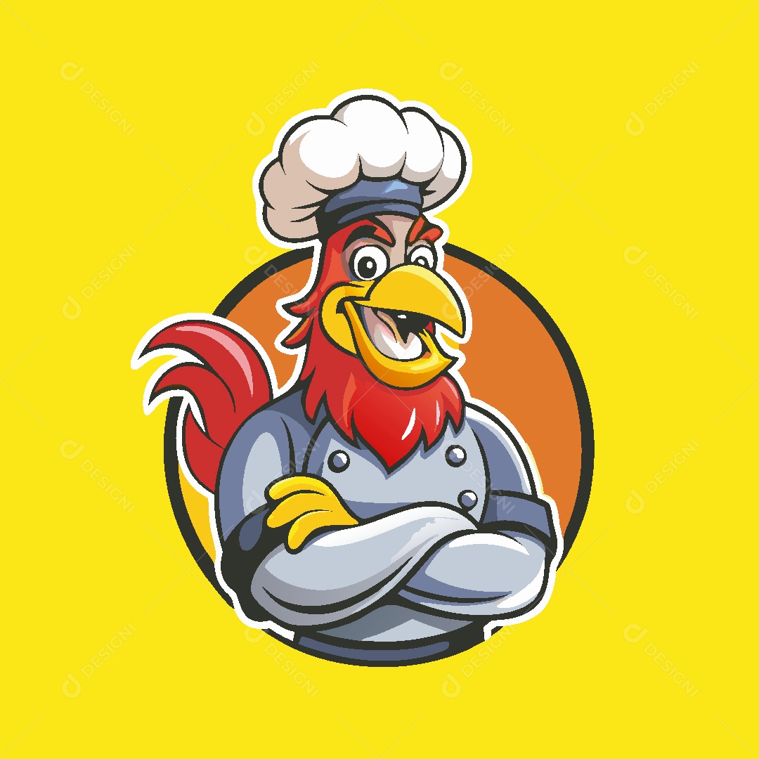 Galo Mascote Ilustração Vetor EPS