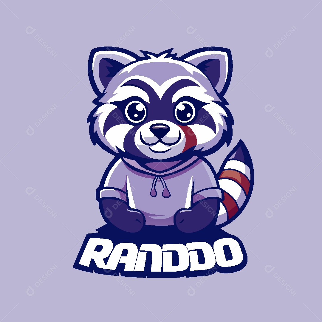 Guaxinim Mascote Ilustração Vetor EPS