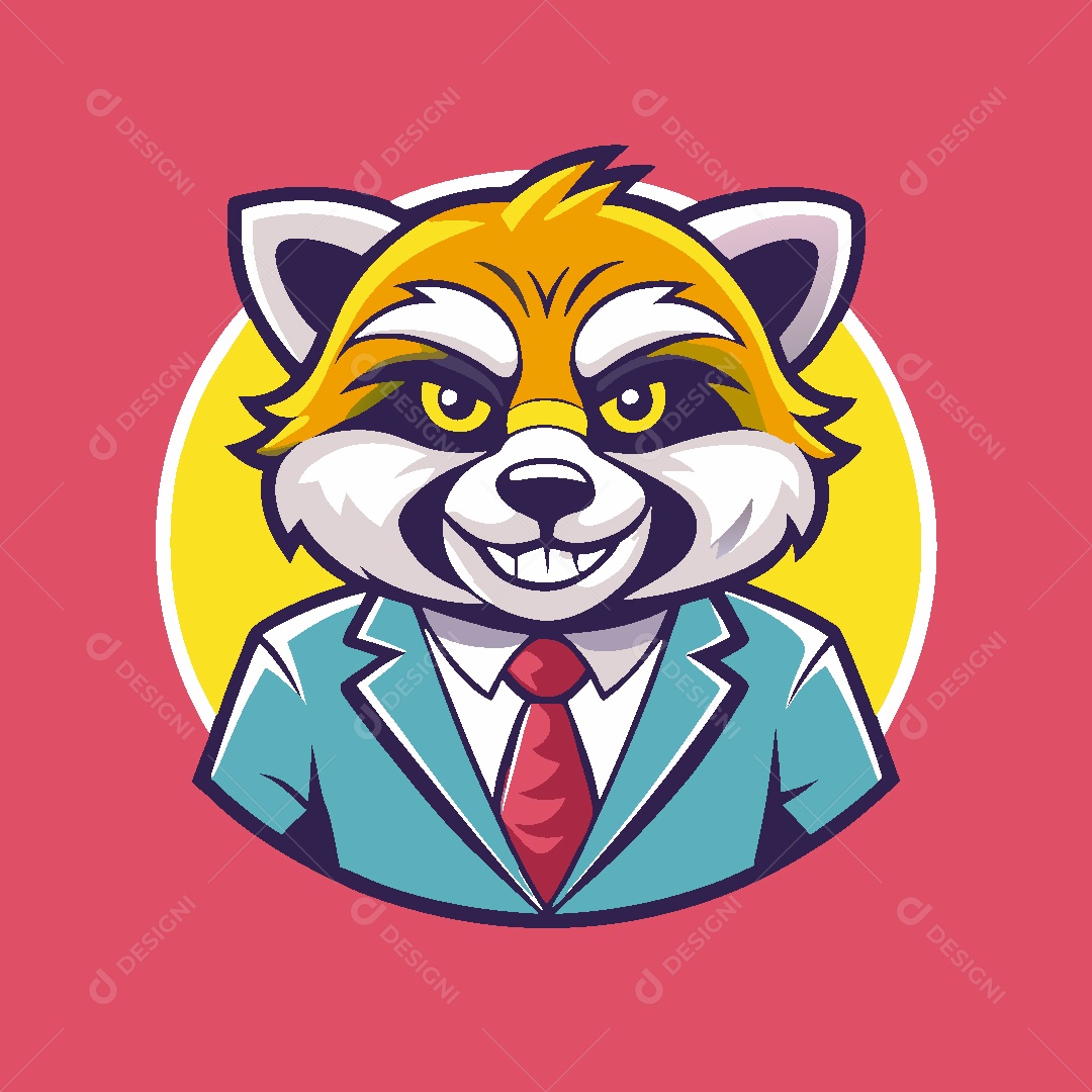 Guaxinim Mascote Ilustração Vetor EPS