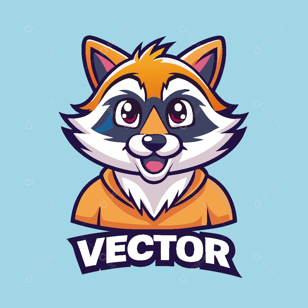 Guaxinim Mascote Ilustração Vetor EPS