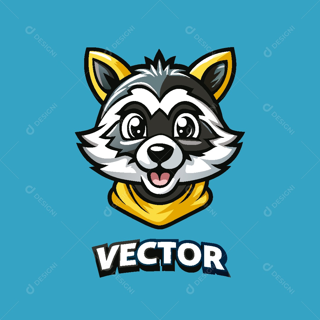 Guaxinim Mascote Ilustração Vetor EPS