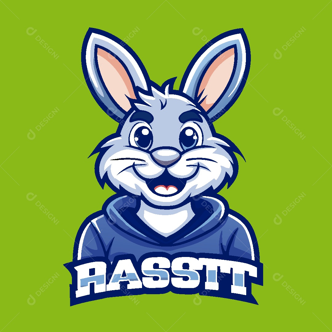 Coelho Mascote Ilustração Vetor EPS