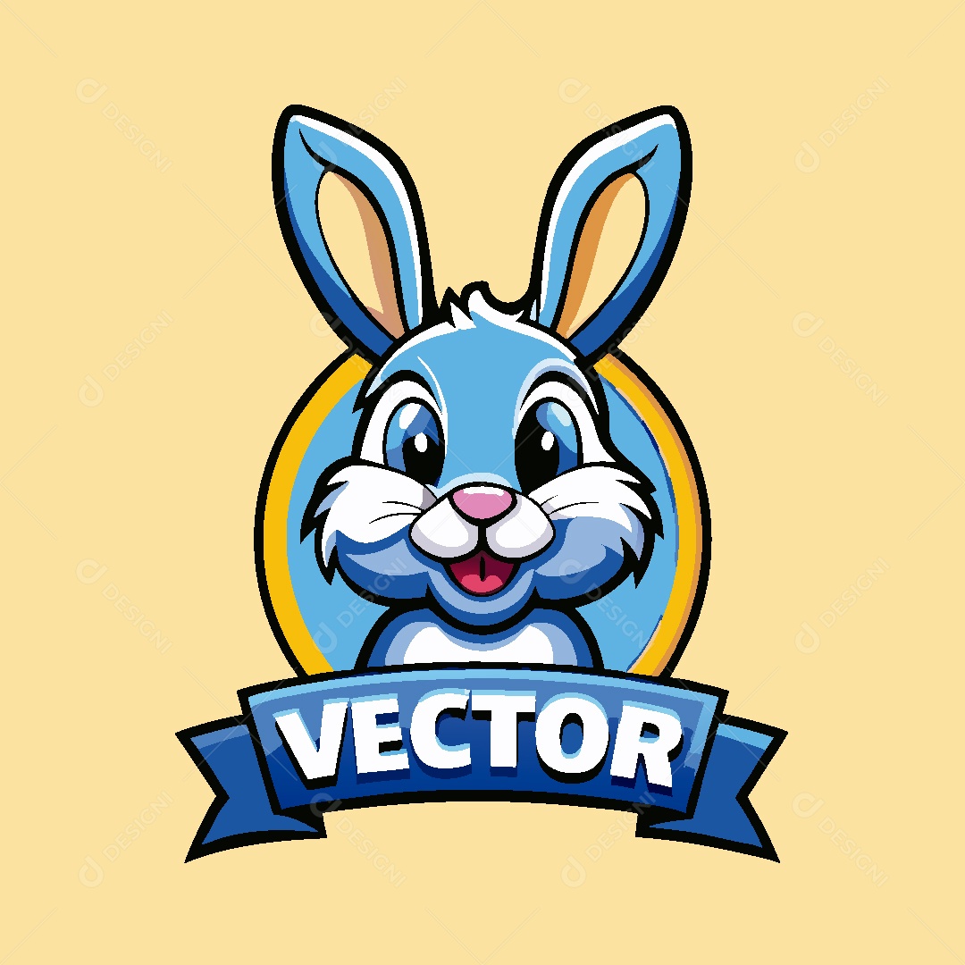 Coelho Mascote Ilustração Vetor EPS