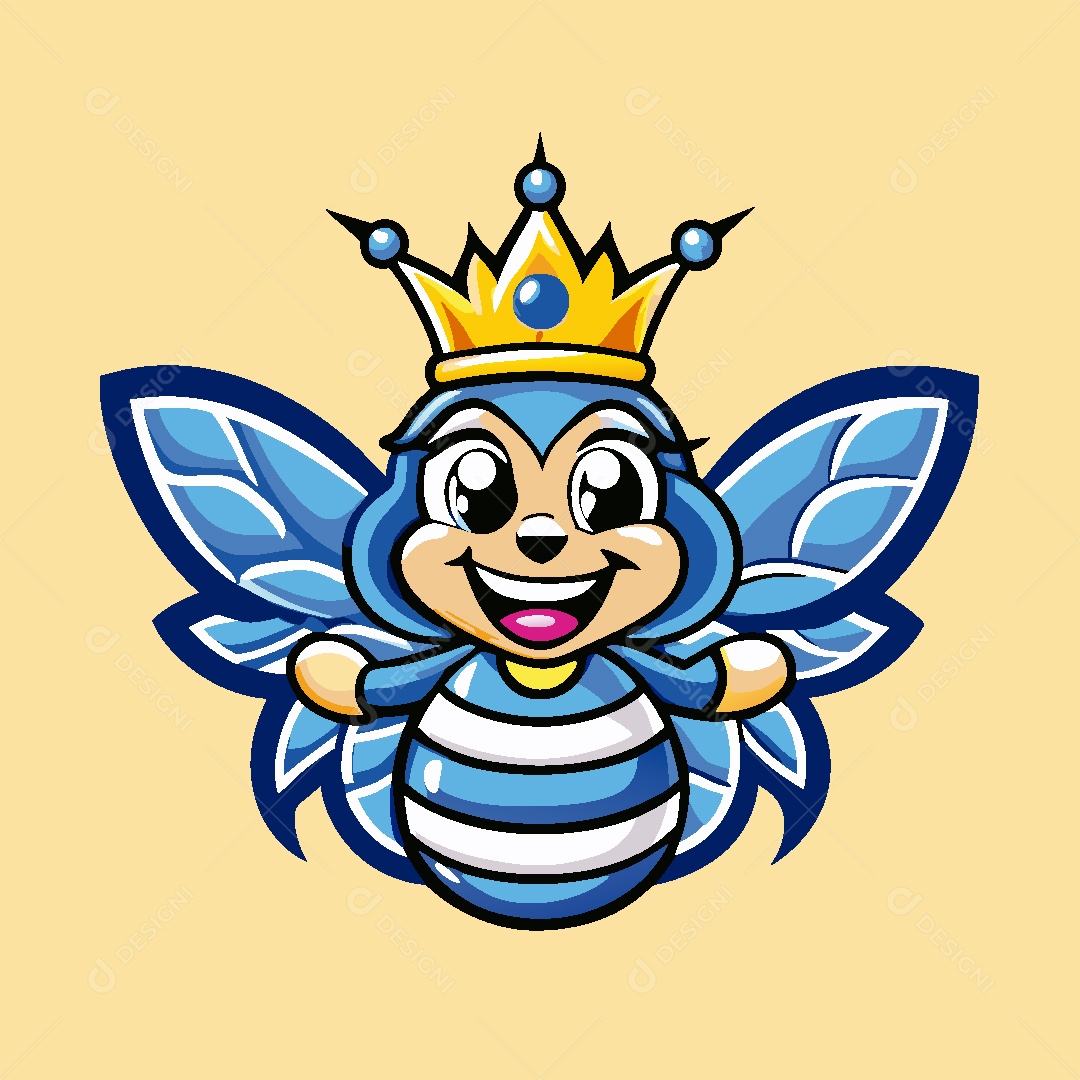 Abelha Mascote Ilustração Vetor EPS