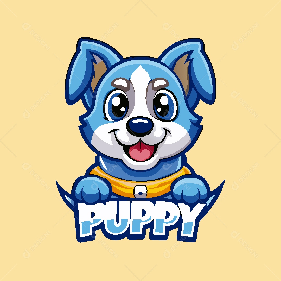 Cachorro Mascote Ilustração Vetor EPS