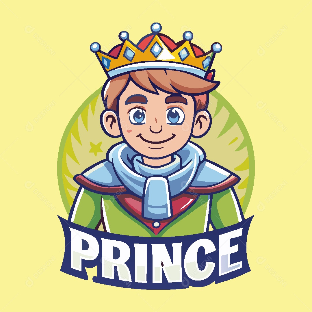 Príncipe Mascote Ilustração Vetor EPS