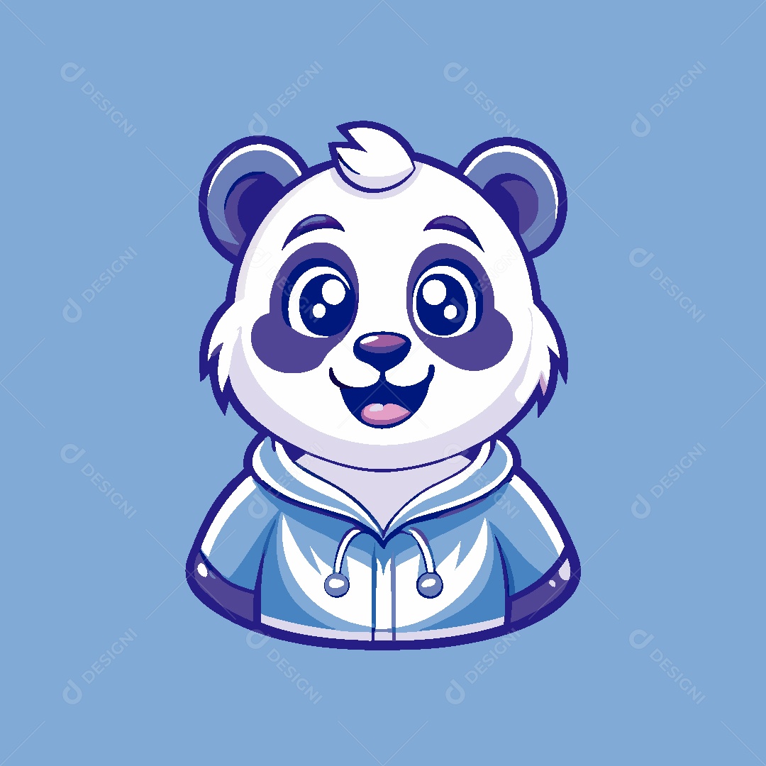 Urso Panda Mascote Ilustração Vetor EPS