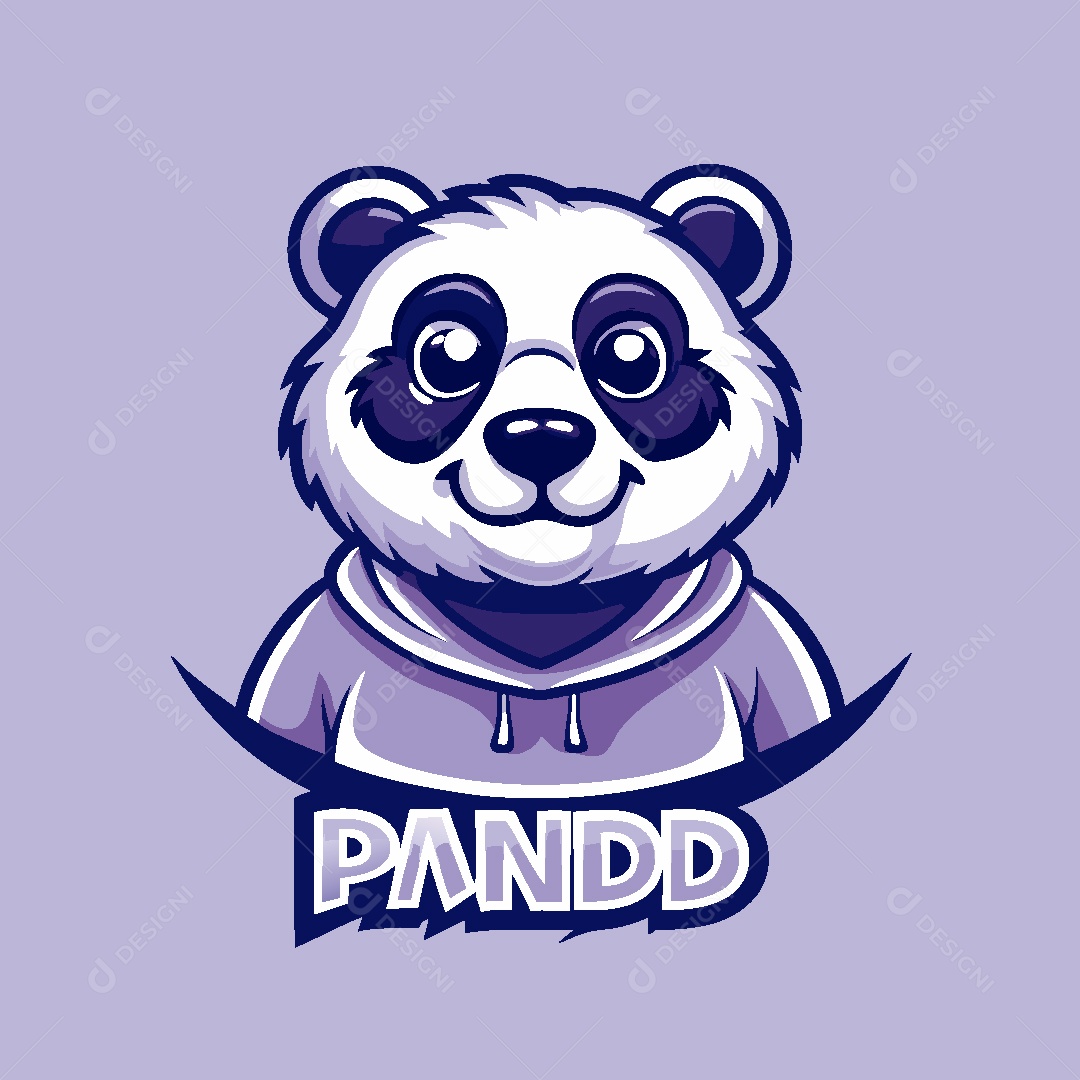 Urso Panda Mascote Ilustração Vetor EPS