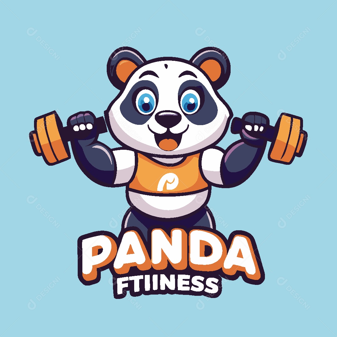 Urso Panda Mascote Ilustração Vetor EPS