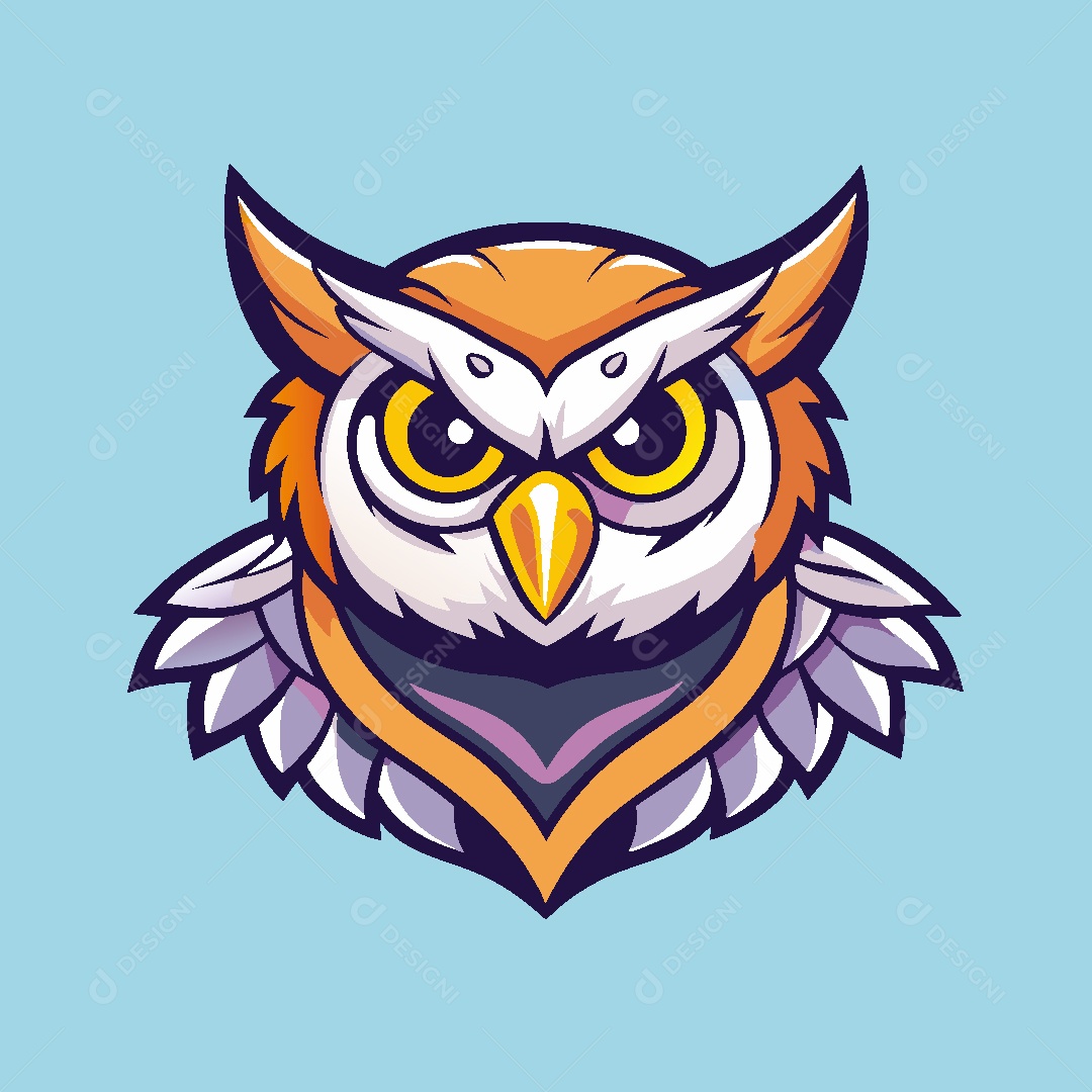 Coruja Mascote Ilustração Vetor EPS