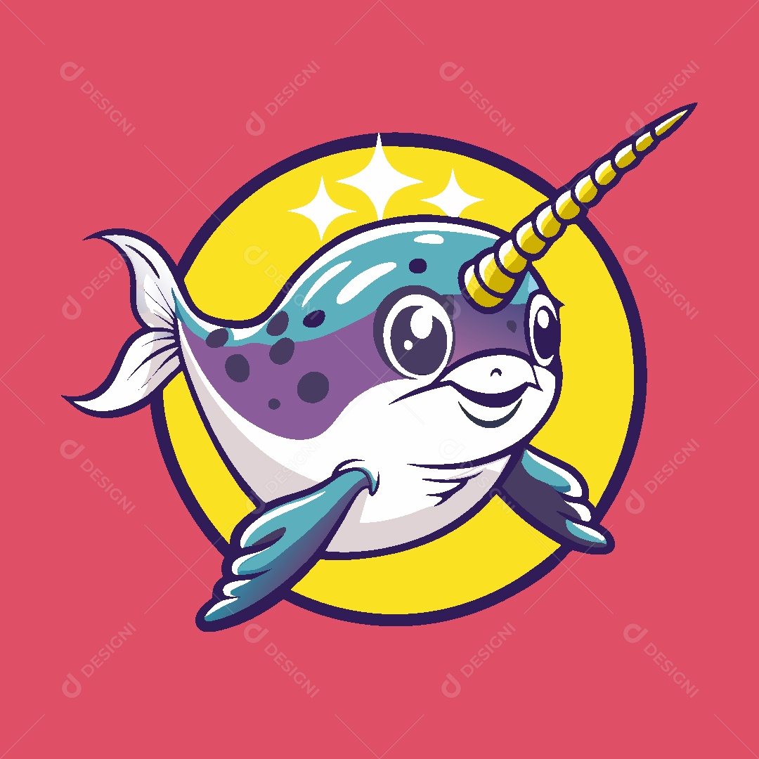 Peixe Mascote Ilustração Vetor EPS