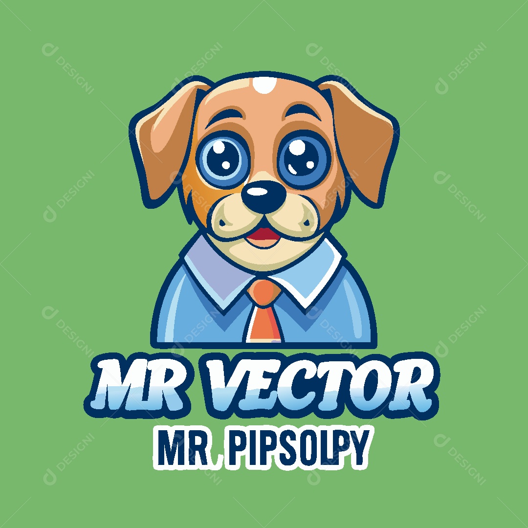 Cachorro Mascote Ilustração Vetor EPS