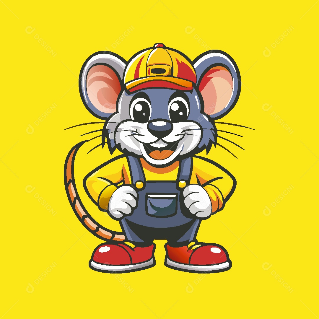 Rato Mascote Ilustração Vetor EPS
