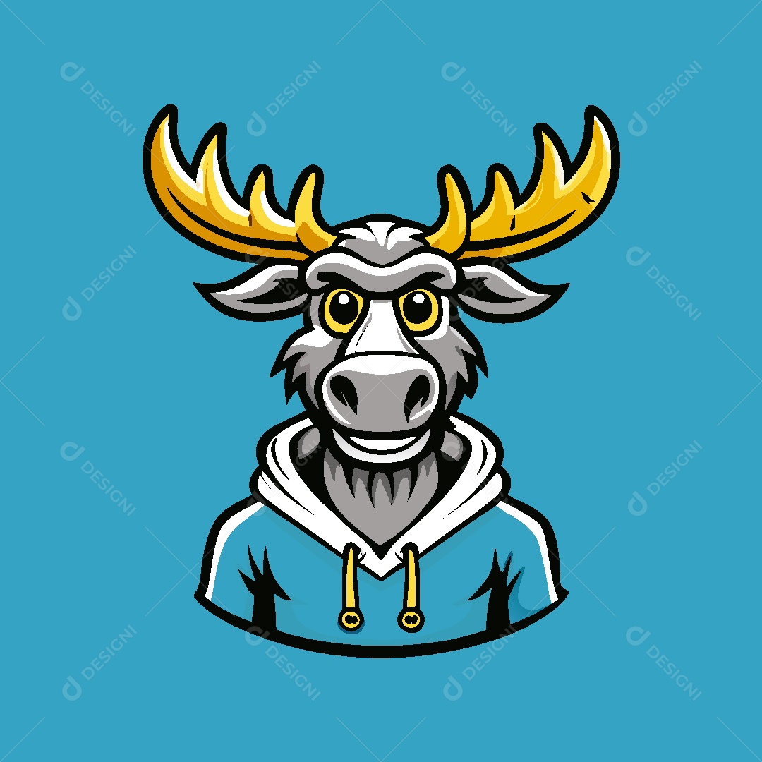 Alce Mascote Ilustração Vetor EPS