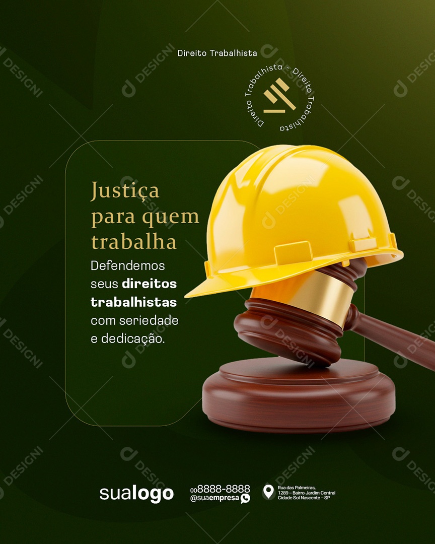 Advocacia Justiça para Quem Trabalha Social Media PSD Editável