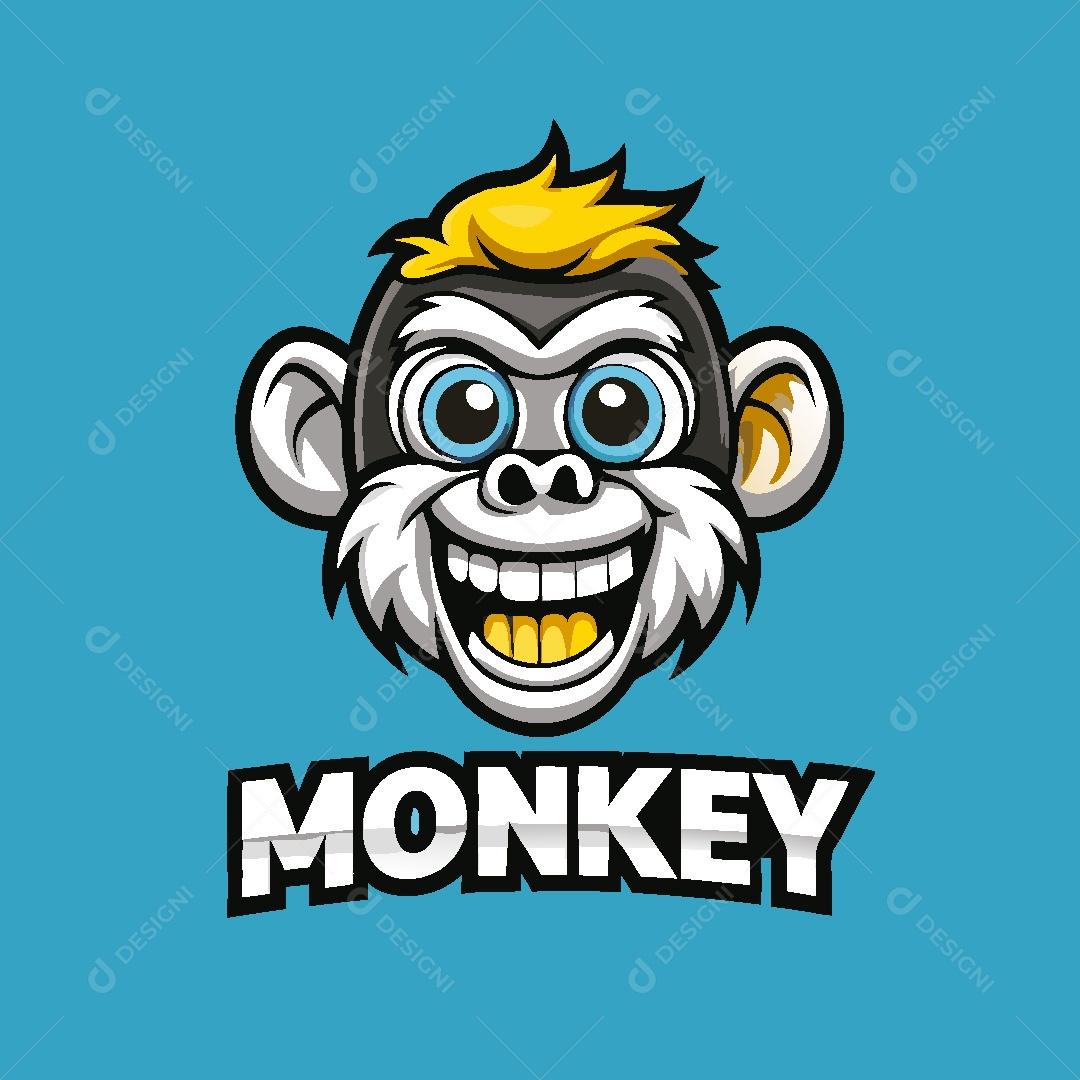 Macaco Mascote Ilustração Vetor EPS