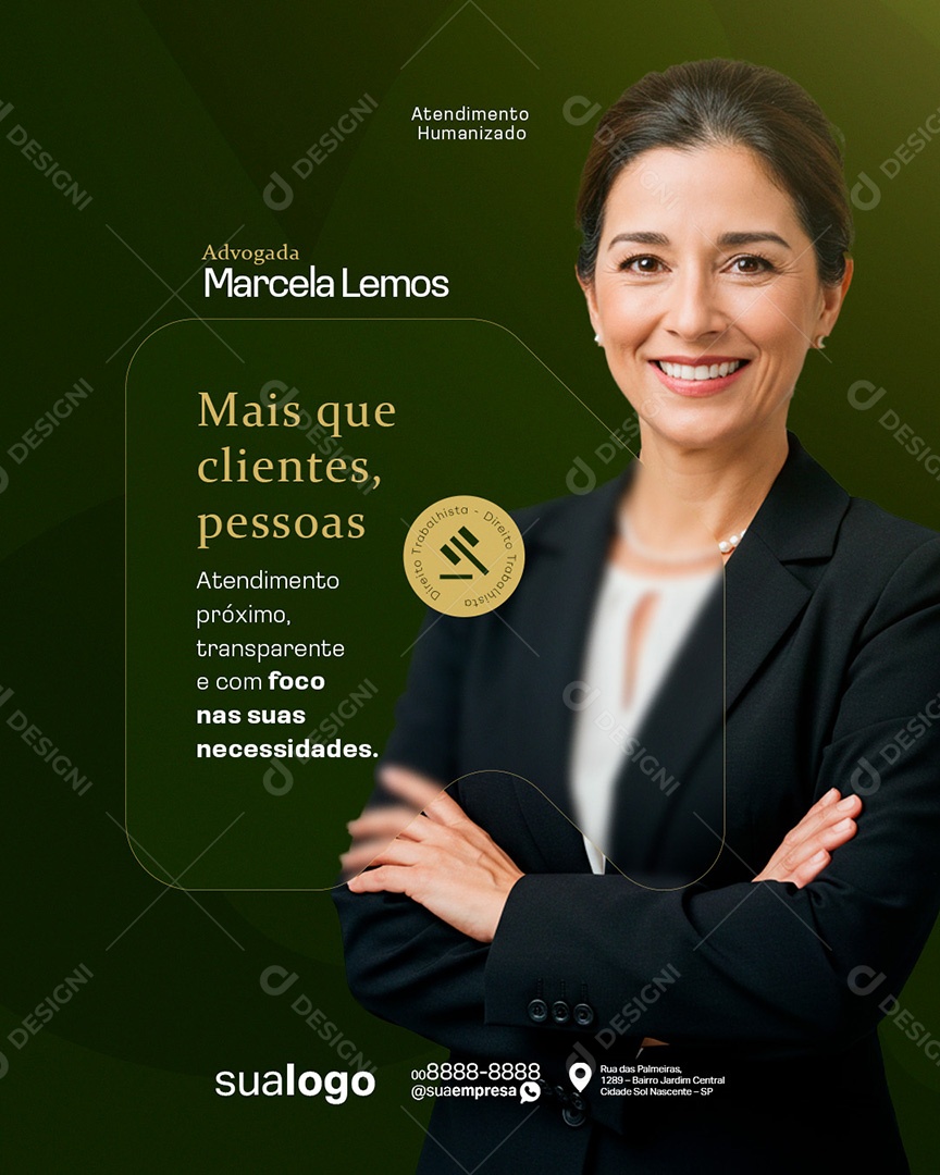 Advocacia Mais Que Clientes Pessoas Social Media PSD Editável