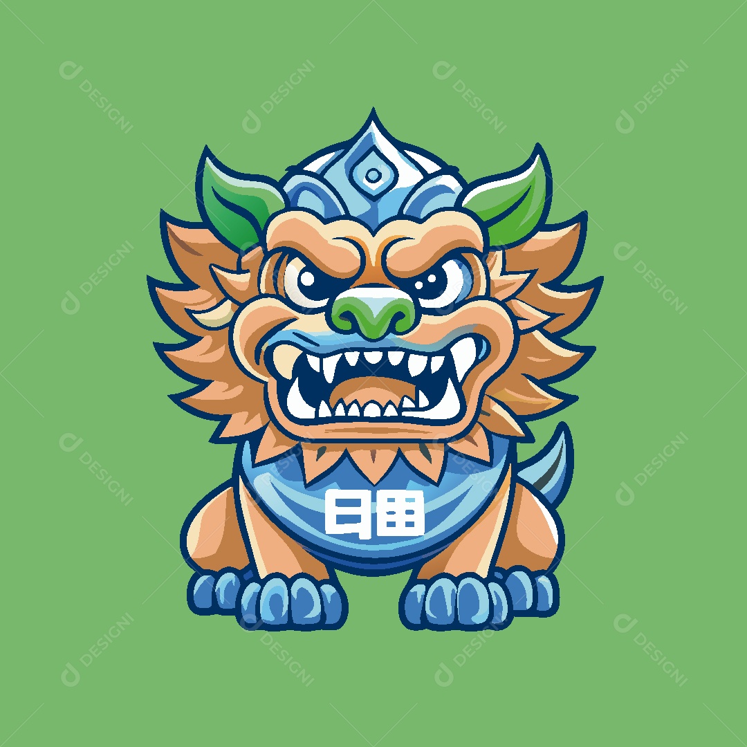 Leão Mascote Ilustração Vetor EPS