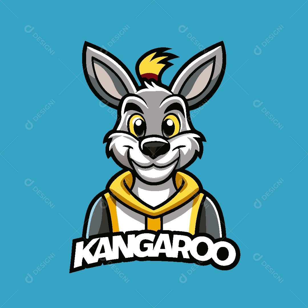 Canguru Mascote Ilustração Vetor EPS