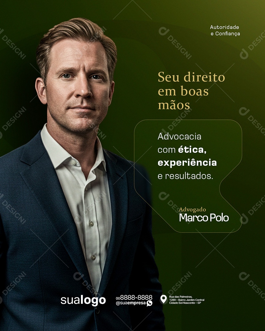 Advocacia Seu Direito em Boas Mãos Social Media PSD Editável