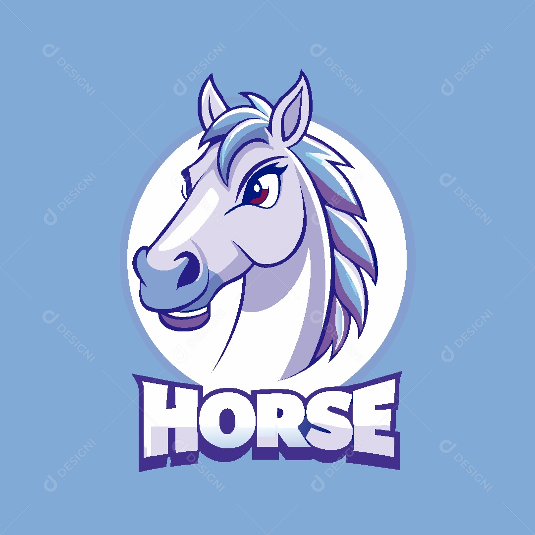 Cavalo Mascote Ilustração Vetor EPS