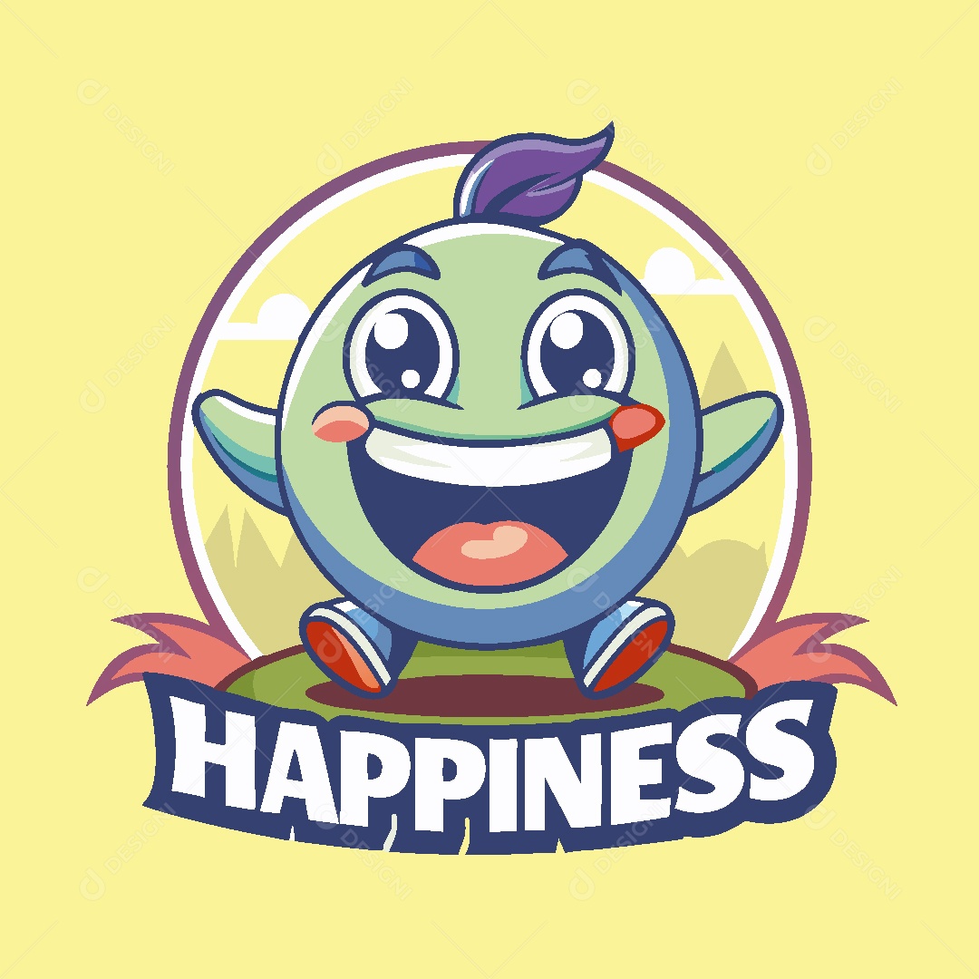 Mascote de Felicidade Ilustração Vetor EPS