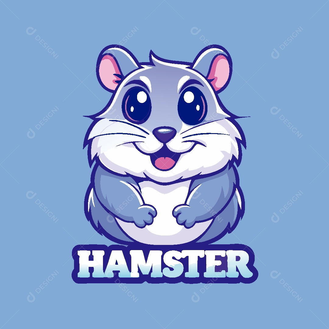 Hamster Mascote Ilustração Vetor EPS