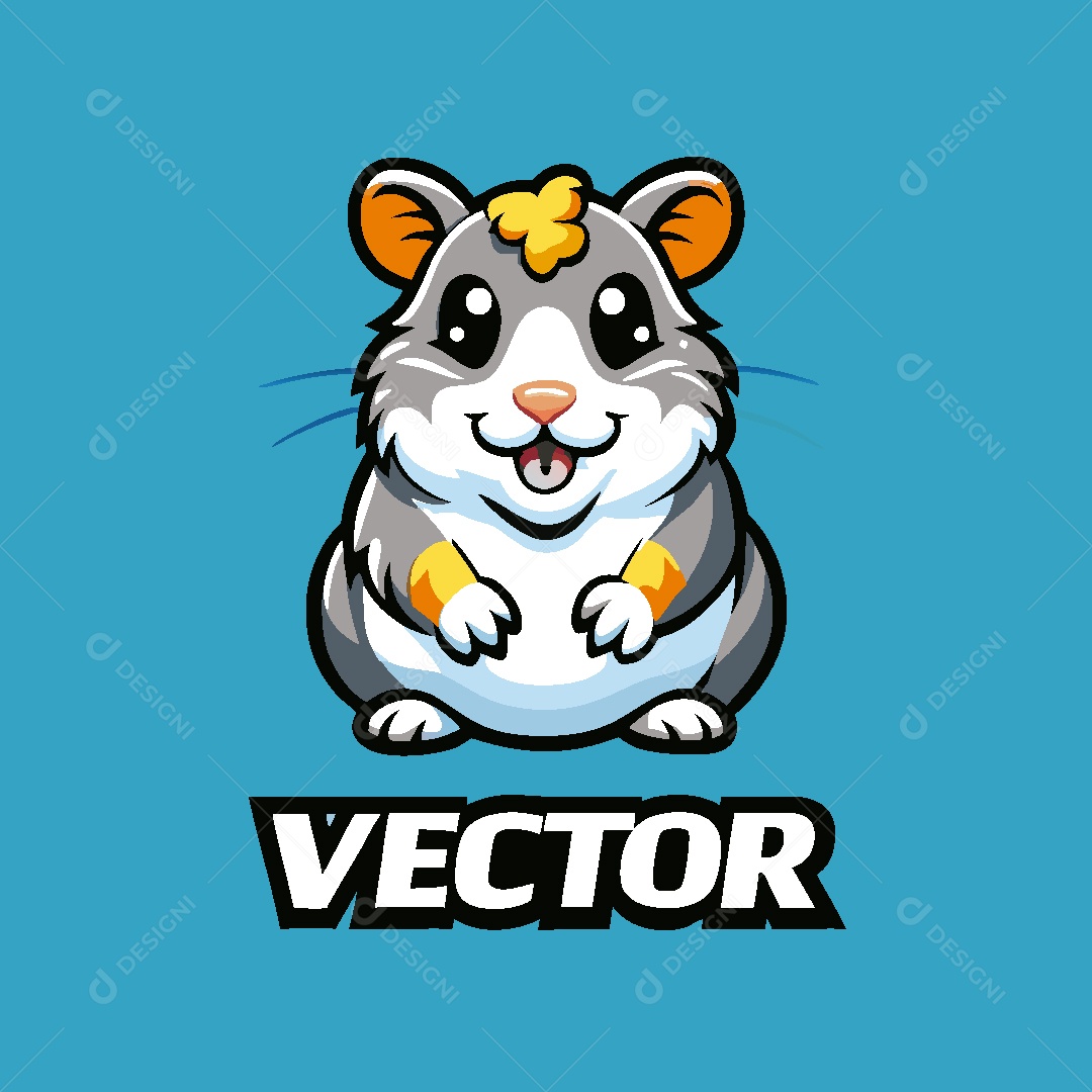 Hamster Mascote Ilustração Vetor EPS