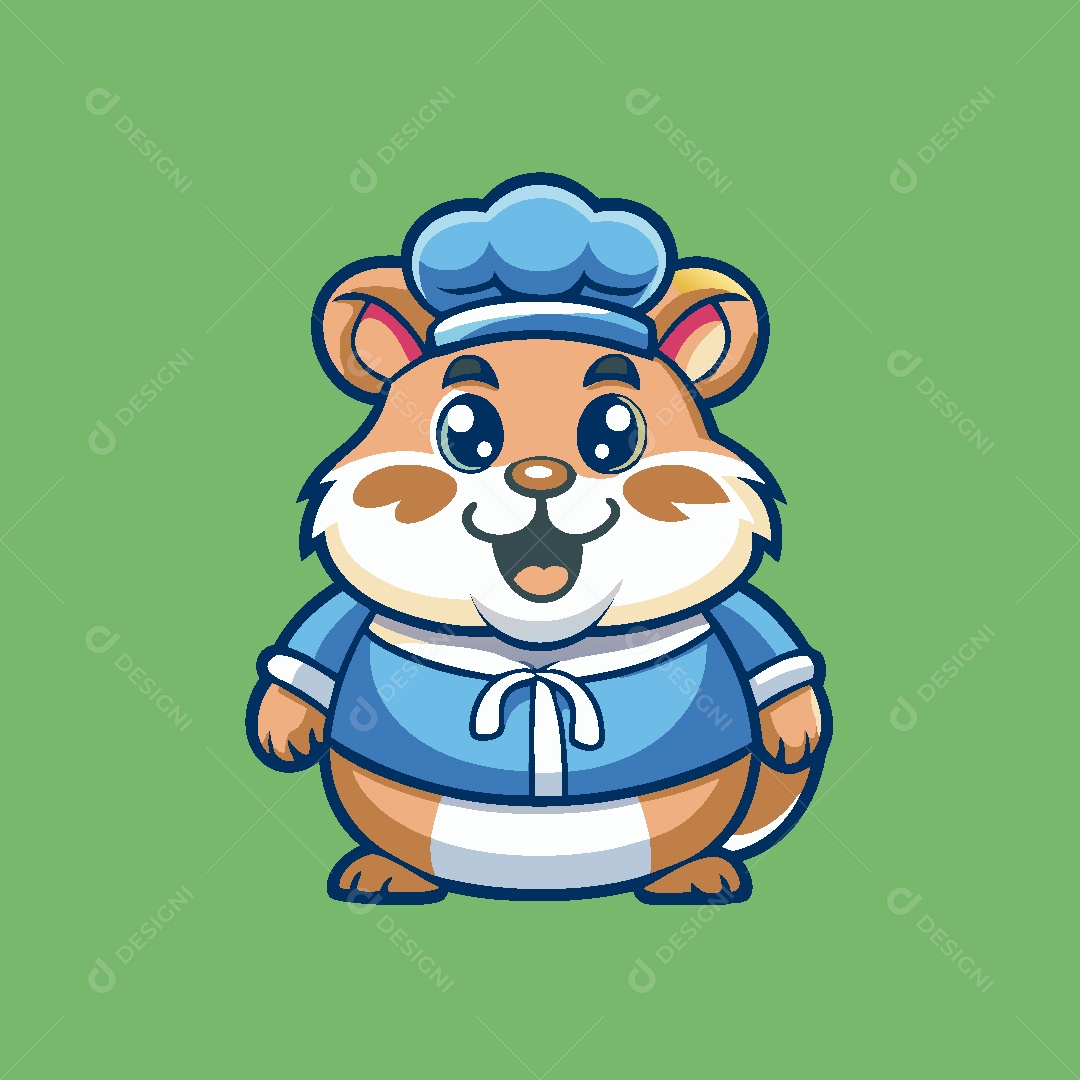 Hamster Mascote Ilustração Vetor EPS