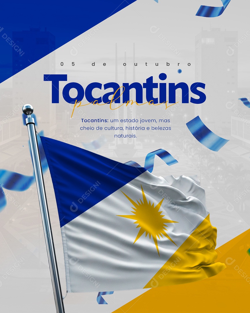 Aniversário do Tocantins 05 de Outubro Social Media PSD Editável