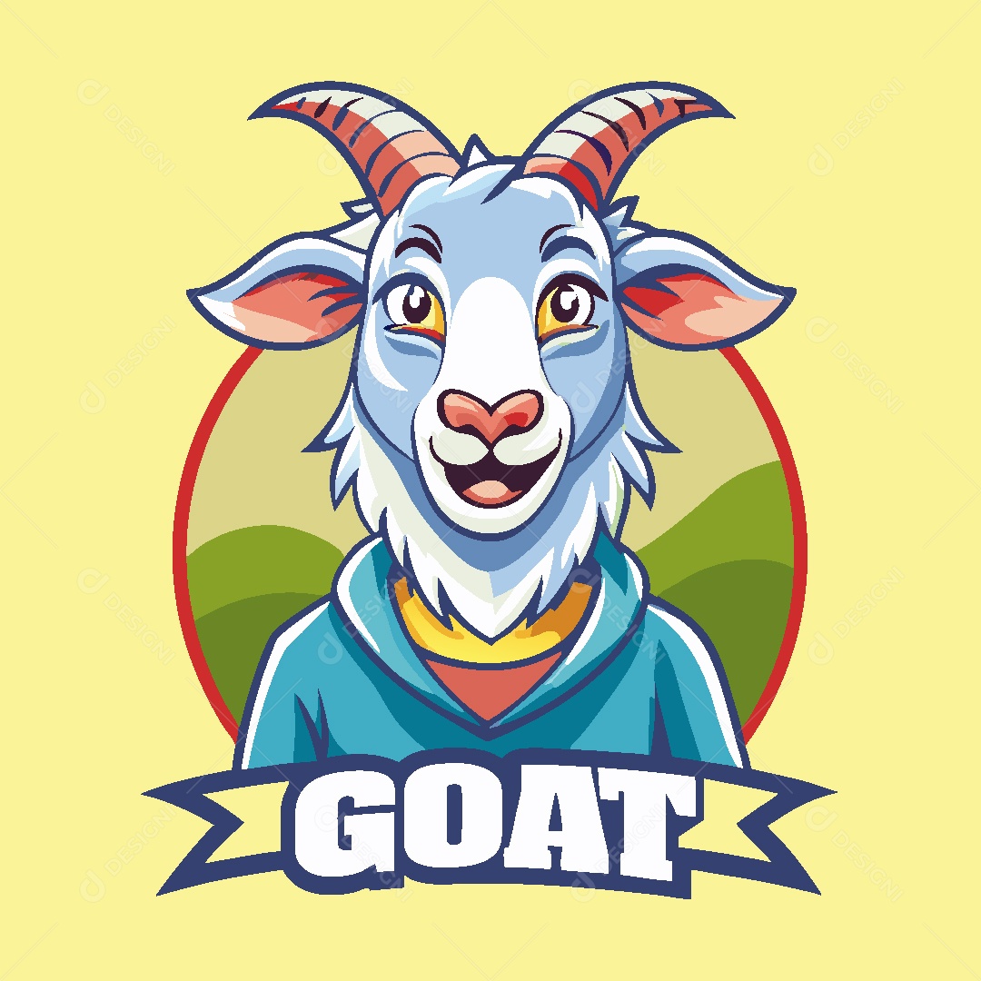 Cabra Mascote Ilustração Vetor EPS
